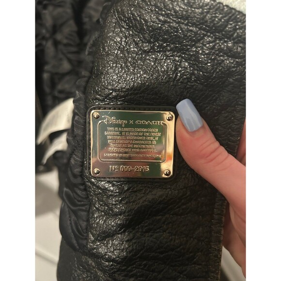 Disney x Coach limited edition leather color block Mickey Moto jacket w/ studs - Picture 5 of 8